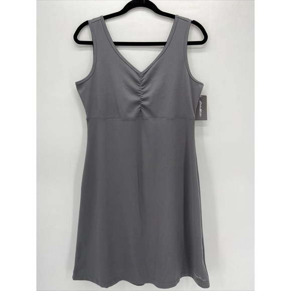 Eddie Bauer Dresses & Skirts - Eddie Bauer Gray Shirred Bust Knit Sarah Dress